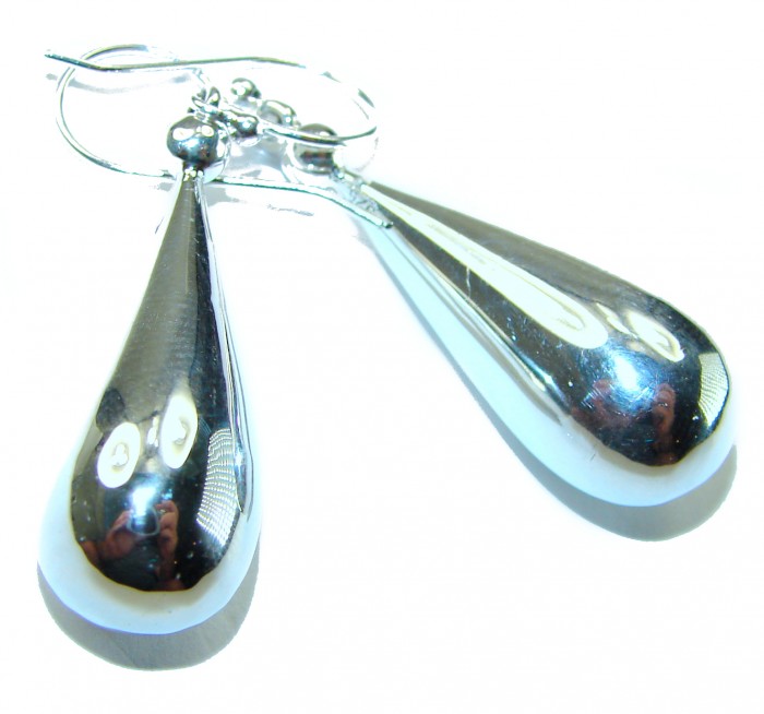 Highly Polished Fancy .925 Sterling Silver Italy made Earrings