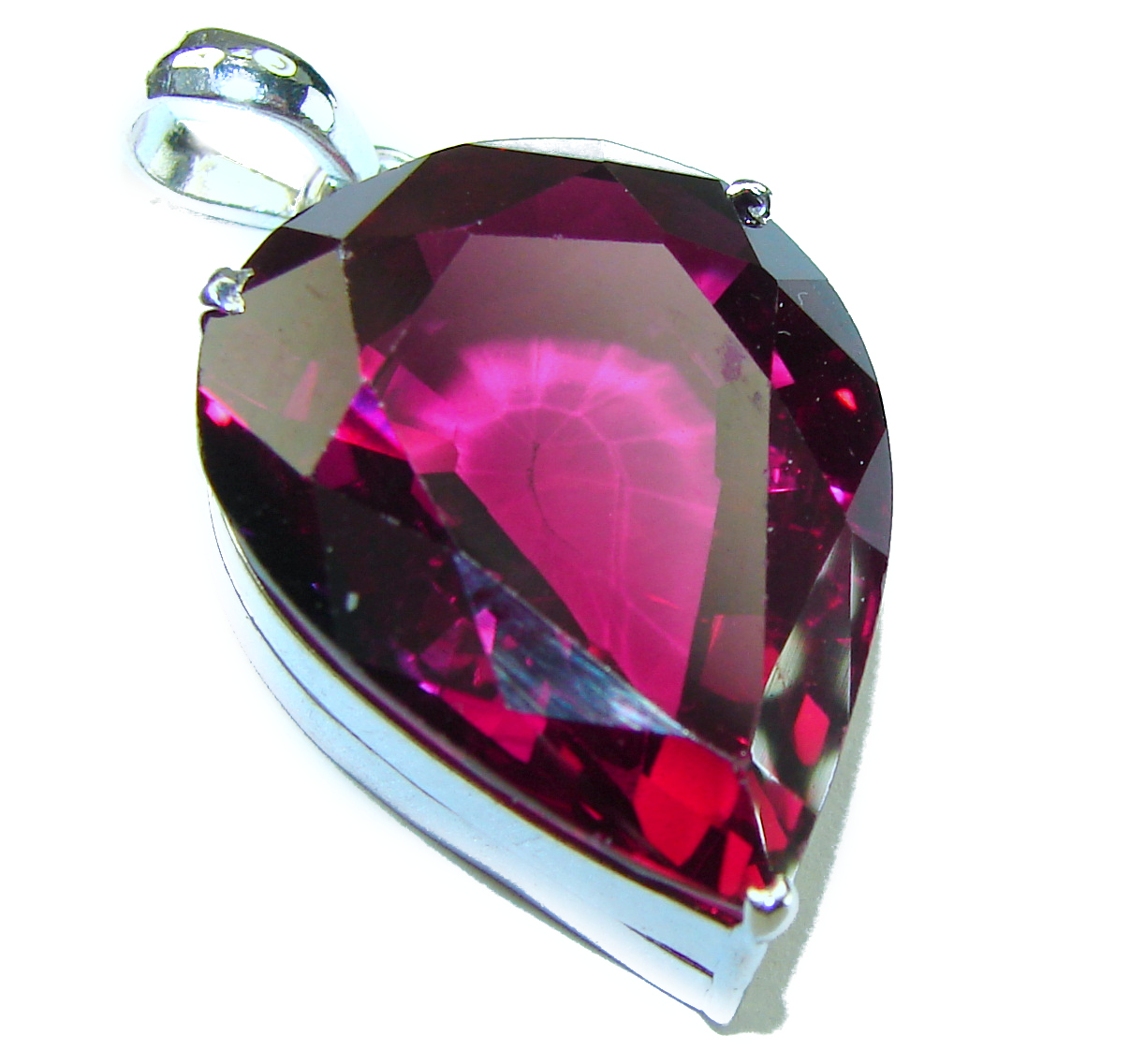 Red Magma 18.5 carat Red Topaz .925 Sterling Silver handmade pendant