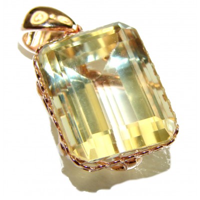 10.3 carat Lemon Quartz 14K Gold over .925 Sterling Silver handcrafted pendant
