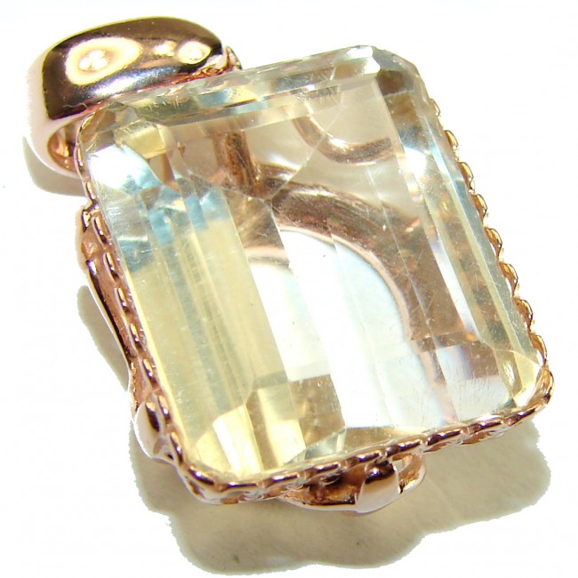 10.3 carat Lemon Quartz 14K Gold over .925 Sterling Silver handcrafted pendant
