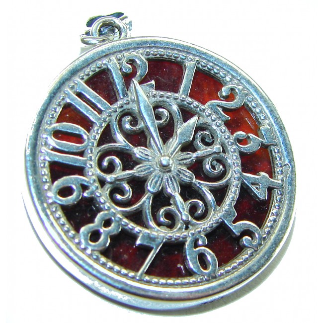 Magic Watch Authentic Golden Baltic Amber .925 Sterling Silver beautifully handcrafted Pendant