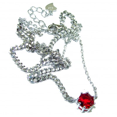 Red rose .925 Sterling Silver handcrafted necklace