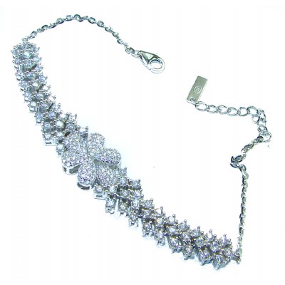 Precious genuine 35.9 carat White Topaz .925 Sterling Silver handcrafted .925 Sterling Silver Bracelet