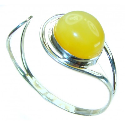 Vintage Design 26.5 grams Genuine Butterscotch Polish Amber .925 Sterling Silver handmade Bracelet / Cuff