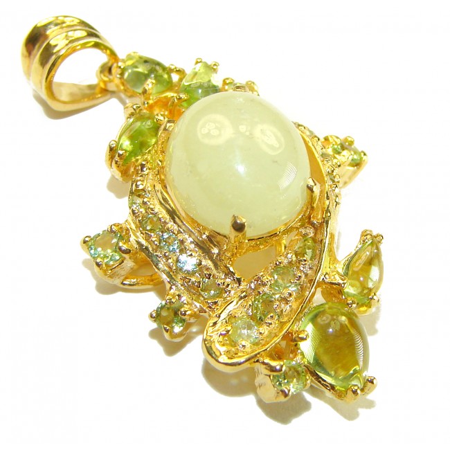 Astronomical Twilight 8.8 CTW Authentic Ethiopian Opal 18K Gold over .925 Sterling Silver handmade Pendant