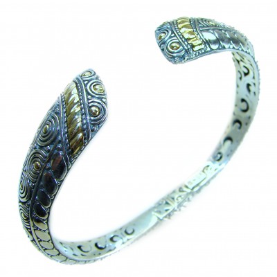 Bali Legacy 30.2 grams authentic 2 tones Floral Bracelet in .925 Sterling Silver handcrafted bracelet