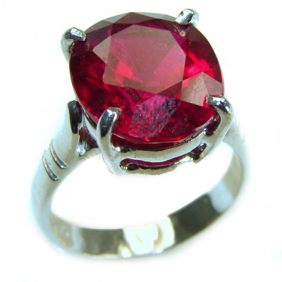 Bella Rosa authentic 10.5 carat Red Topaz .925 Silver handcrafted Cocktail Ring s. 7