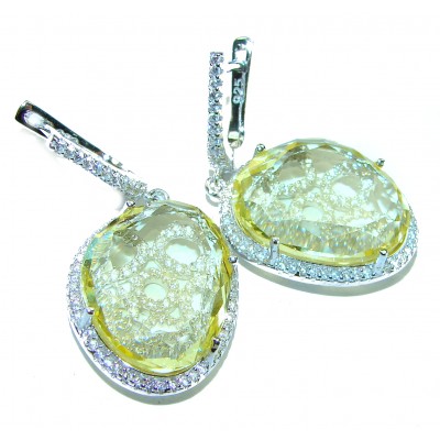 SunLight - Splendid 17.5 carat Citrine .925 Sterling Silver Handcrafted Earrings
