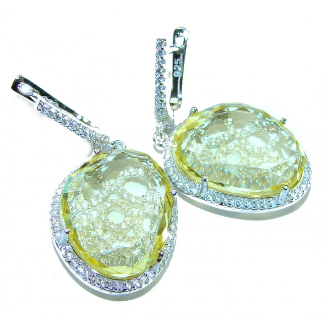 SunLight - Splendid 17.5 carat Citrine .925 Sterling Silver Handcrafted Earrings
