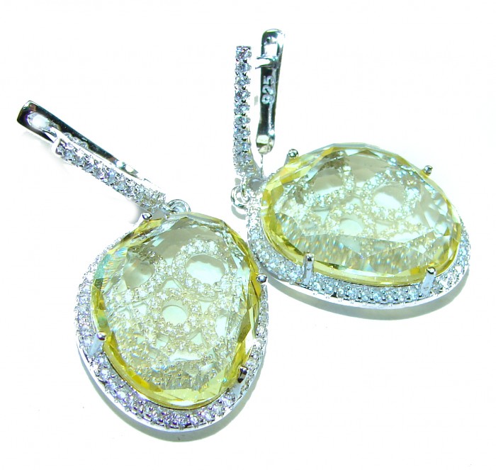 SunLight - Splendid 17.5 carat Citrine .925 Sterling Silver Handcrafted Earrings