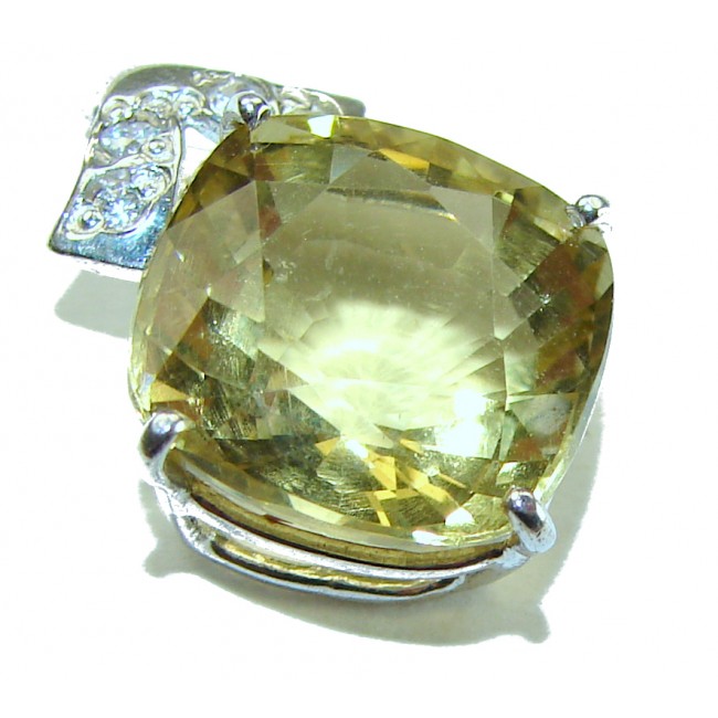 Splendid 7.5 carat Citrine .925 Sterling Silver Handcrafted Statement pendant