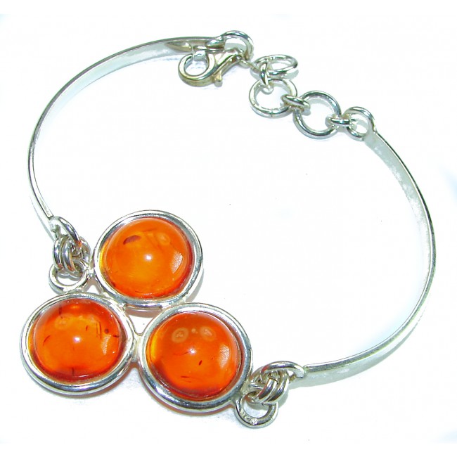 Excellent Baltic Amber .925 Sterling Silver entirely handcrafted Bracelet