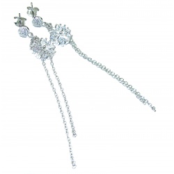 Fabulous 3.8 carat White Topaz .925 Sterling Silver Handcrafted Statement earrings