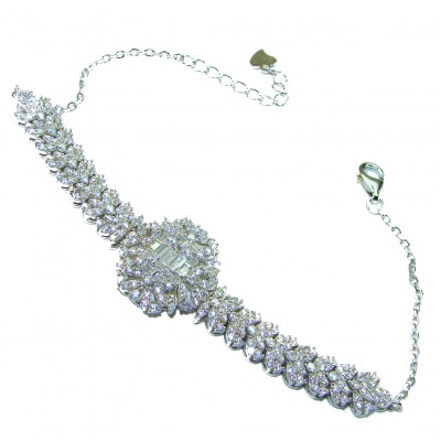 Glorious 29.8 carat Natural White Topaz .925 Sterling Silver bracelet