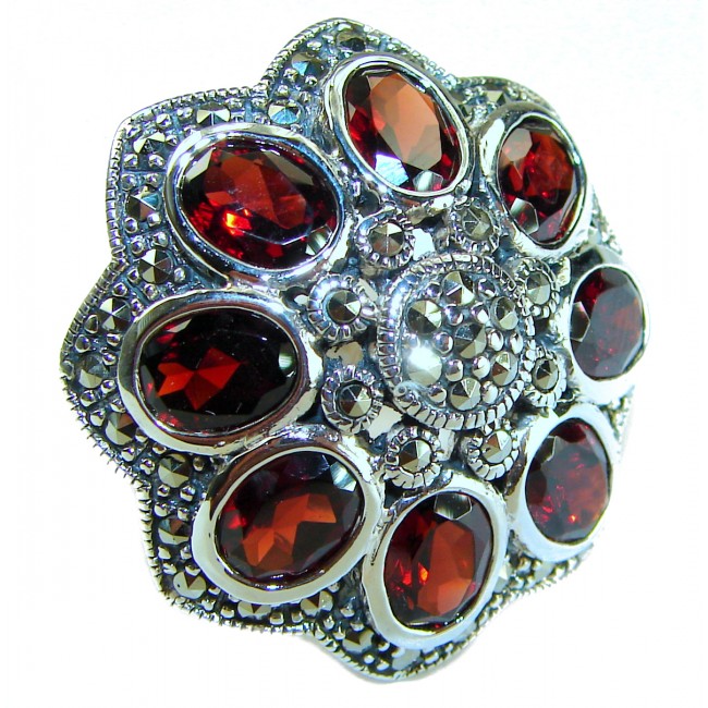 Alessandra 32.5 carat Garnet .925 Sterling Silver Oversized Ring size 7 1/2