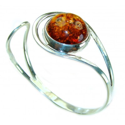 Modern Concept Genuine Butterscotch Polish Amber .925 Sterling Silver handmade Bracelet