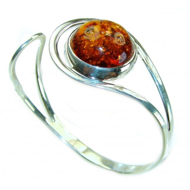 Modern Concept Genuine Butterscotch Polish Amber .925 Sterling Silver handmade Bracelet