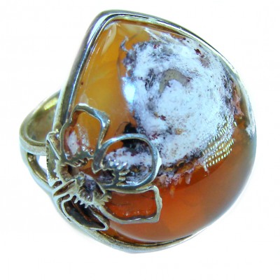 Arizona Sunset best quality 15.5 carat Mexican Opal .925 Sterling Silver handmade ring 7 adjustable