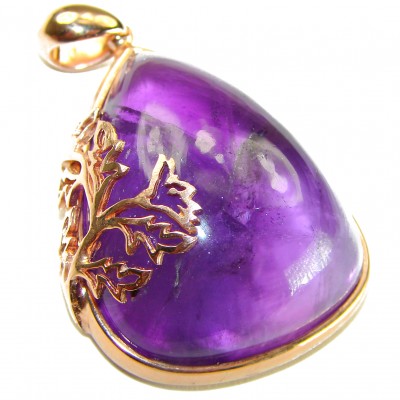 Beautiful Simplicity 30.5 carat Amethyst 14K Gold over .925 Sterling Silver handcrafted Pendant