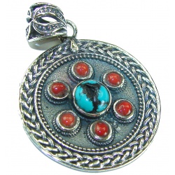 One of a kind Precious Turquoise .925 Sterling Silver handmade pendant