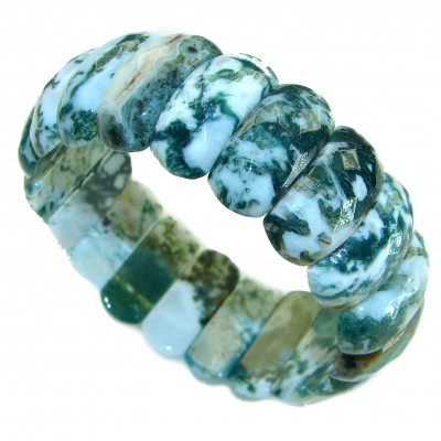 Large 67.8 grams AAAAA BEST QUALITY Moss Agate handcrafted streach Bracelet