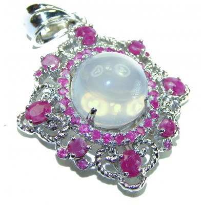 Pink Majesty Authentic 14.5 carat Brazilian Rose Quartz Ruby .925 Sterling Silver incredible Ring
