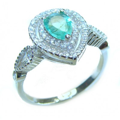 Pure Perfection 4.5 carat mint Apatite .925 Silver handcrafted Ring s. 8