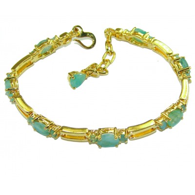 Timless Treasure 17.5 carat Colombian Emerald 14K Gold over .925 Sterling Silver handcrafted Bracelet