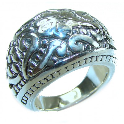 Large and Solid Bali made .925 Sterling Silver ring size 7
