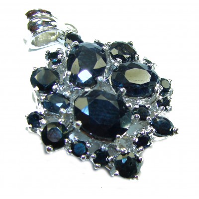 Blue Star 15.4 carat Authentic Sapphire .925 Sterling Silver handcrafted pendant
