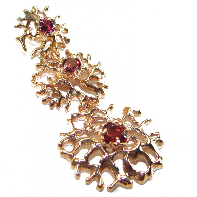 Ocean Reef Garnet 14K Gold over .925 Sterling Silver handmade pendant