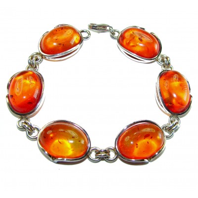 Excellent quality Baltic Amber .925 Sterling Silver entirely handcrafted Bracelet