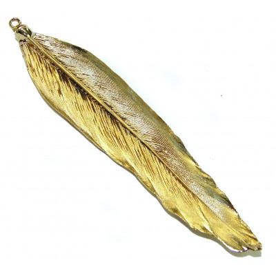 Stylish REAL Leaf dipped in copper .925 Sterling Silver and Copper Pendant