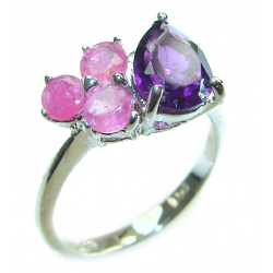 4.2 carat Amethyst .925 Sterling Silver Handcrafted Ring size 5