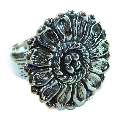 Precious SunFlower Bali made .925 Sterling Silver handcrafted Ring s. 8