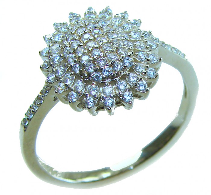 Luxurious 5.8 carat White Topaz .925 Sterling Silver brilliantly handcrafted ring s. 7 1/4