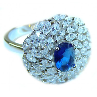 4.2 carat Amethyst Sapphire .925 Sterling Silver Handcrafted Ring size 6