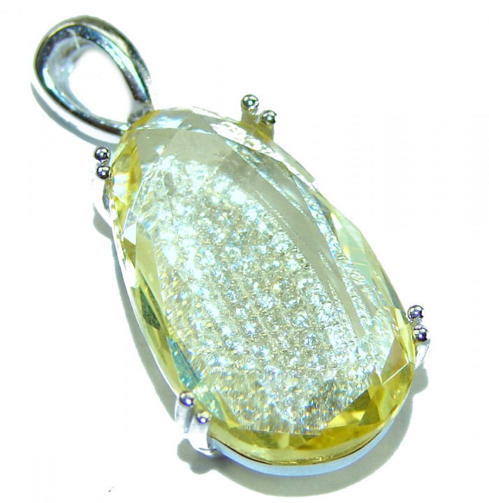 Golden Beauty 7.5 carat Citrine .925 Sterling Silver Handcrafted pendant
