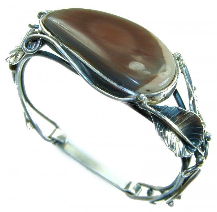 Fancy Quality Imperial Jasper .925 Sterling Silver Bracelet