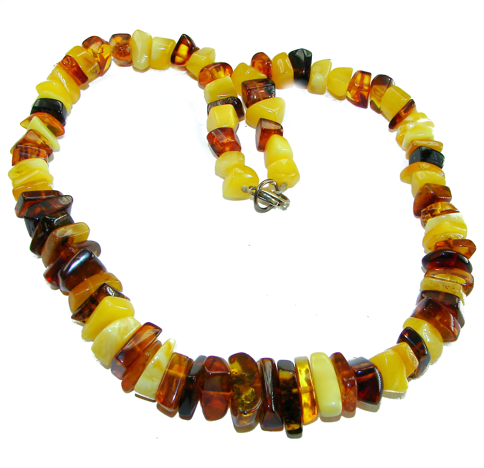 Dazzling vintage natural Baltic Amber butterscotch .925 Sterling Silver handcrafted Large necklace