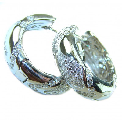 Allure Natural 7.2 carat White Topaz .925 Sterling Silver handcrafted earrings