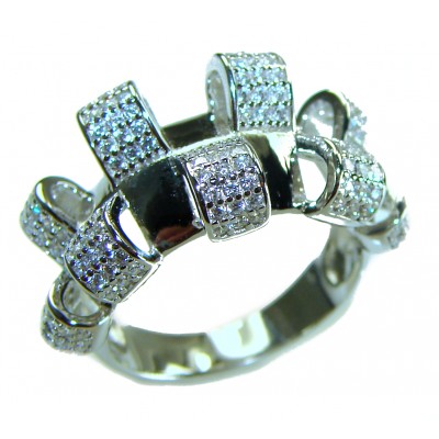 Extravaganza 9.8 carat White Topaz .925 Sterling Silver brilliantly handcrafted ring s. 6 3/4