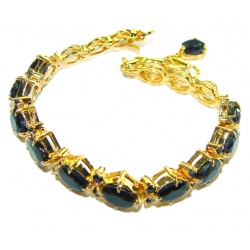 Luxurious 30.4 carat Sapphire 14K Gold over .925 Sterling Silver handcrafted Bracelet