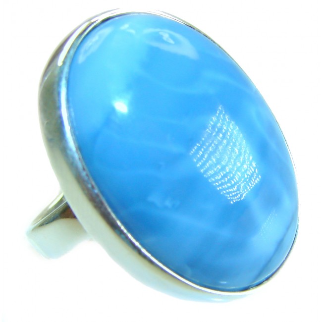Peace 25.9 carat authentic Aquamarine .925 Sterling Silver Handcrafted Ring size 8 adjustable