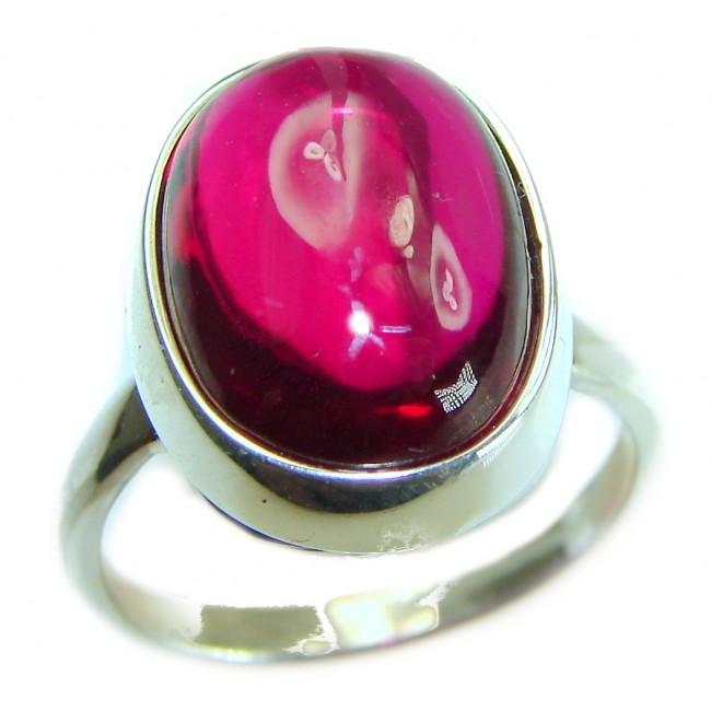 Bellezza Genuine 10.5 CARAT Ruby .925 Sterling Silver Statement Ring size 7 adjustable