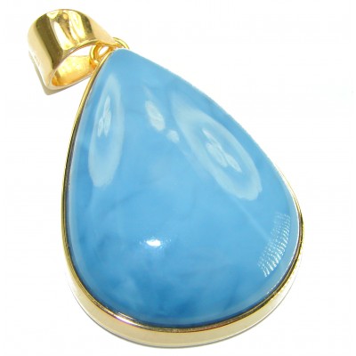Seaside authentic 36.5 carat Aquamarine 14K Gold over .925 Sterling Silver Handcrafted pendant
