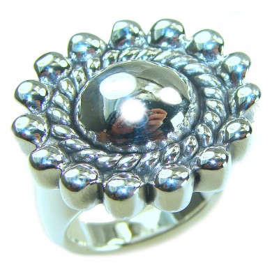 Precious Flower Bali made .925 Sterling Silver handcrafted Ring s. 8