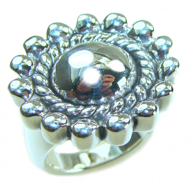 Precious Flower Bali made .925 Sterling Silver handcrafted Ring s. 8