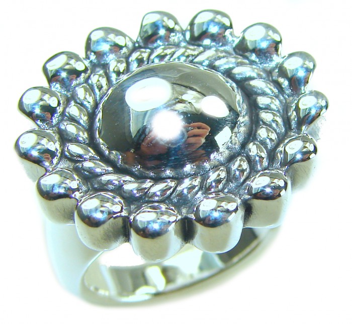 Precious Flower Bali made .925 Sterling Silver handcrafted Ring s. 8