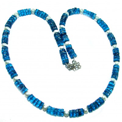 Costa Daurada 55.5 carat authentic Apatite .925 Sterling Silver handmade necklace